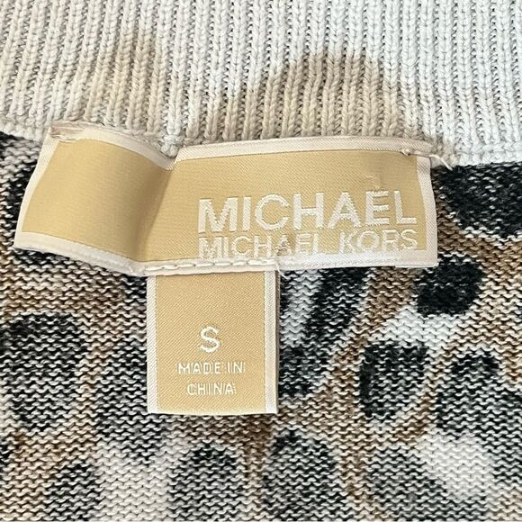 Michael Kors leopard print V-Neck Sweater Size Small - Picture 2 of 7
